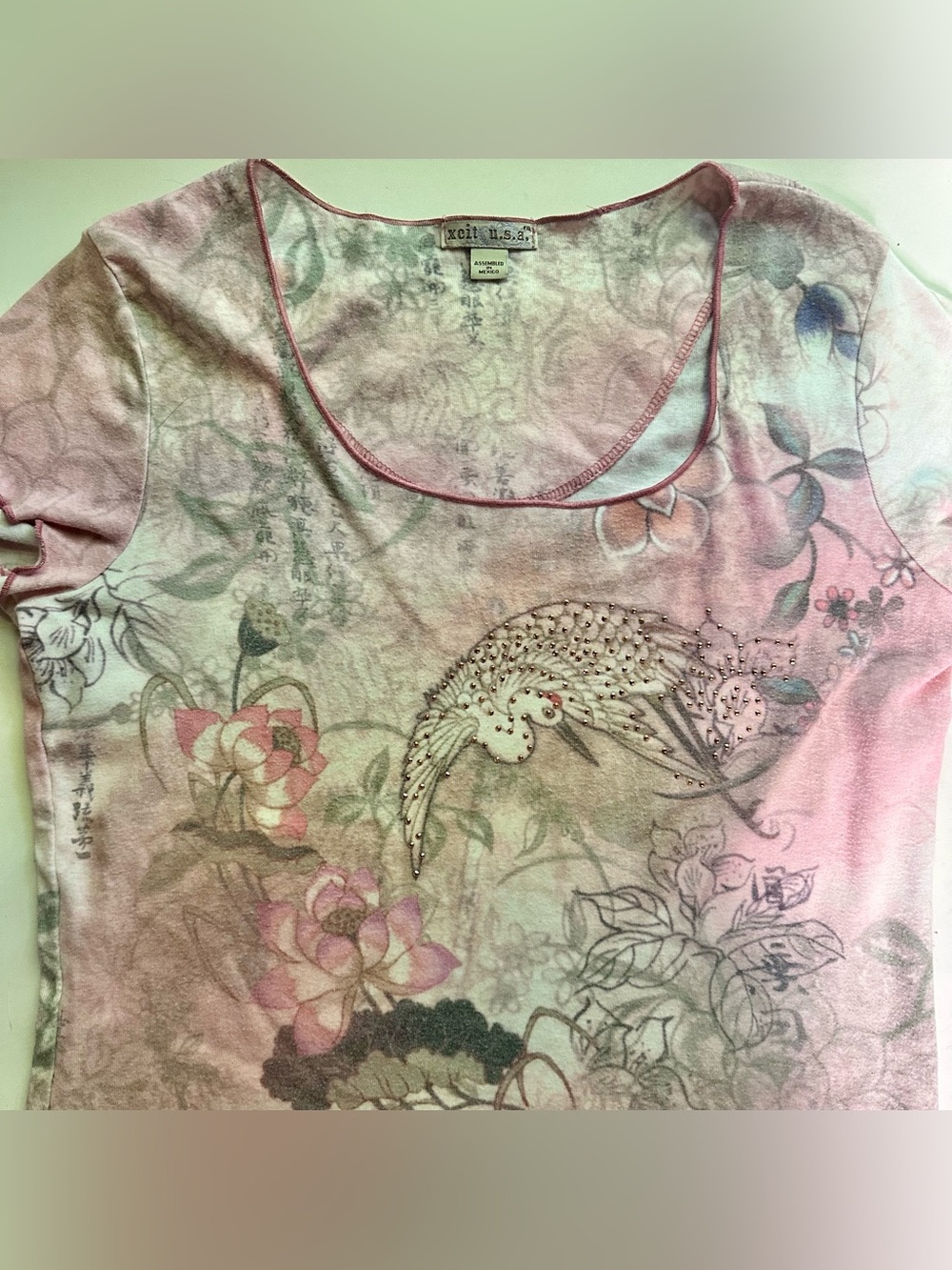 Y2K crane top graphic women’s petite xl vintage